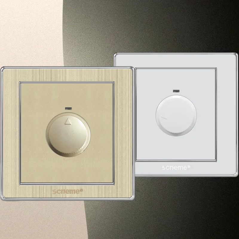 

Ceiling fan speed control switch, White / gold 86 Type Home wall switch 10A 220V