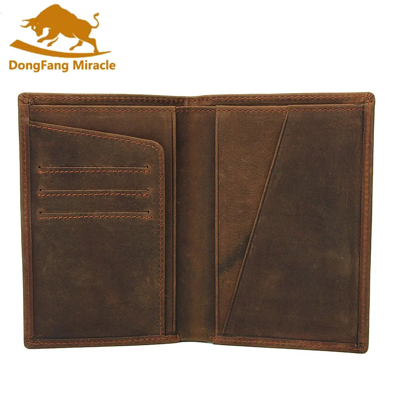 Crazy Horse Leather Bag Purse Retro Card Case Pack Long Passport Cover Business Men Cowhide Travel Passport Holder Crazy Horse Leather Bag Purse Retro Card Case Pack Long Passport Cover Business Men Cowhide Travel Passport Holder