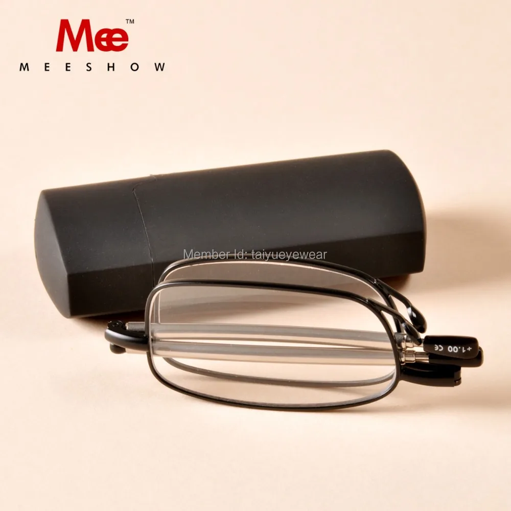 

MEESHOW reading glasses pocket reader folding light reading glasses with case