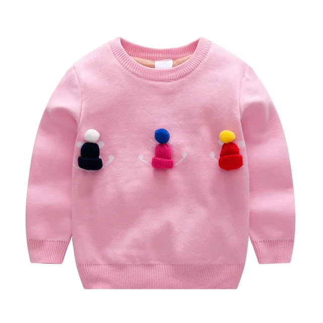 3 8Y little girls sweater with velvet thick baby girl sweaters winter