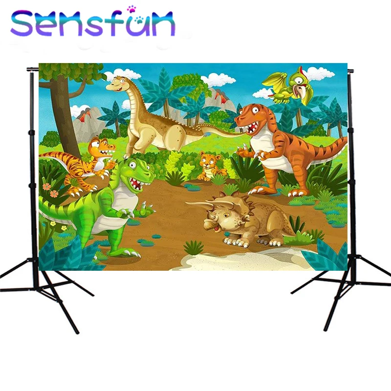 

Forest Safari Party Jungle theme Photography Backdrop Dinosaur photo background studio photocall 7x5ft