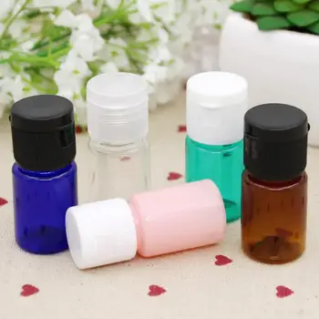 

5ml Colorful PET Bottles Empty Small Plastic Jars With Flip Lids Mini Cosmetic Packaging Sample Bottle LX1288