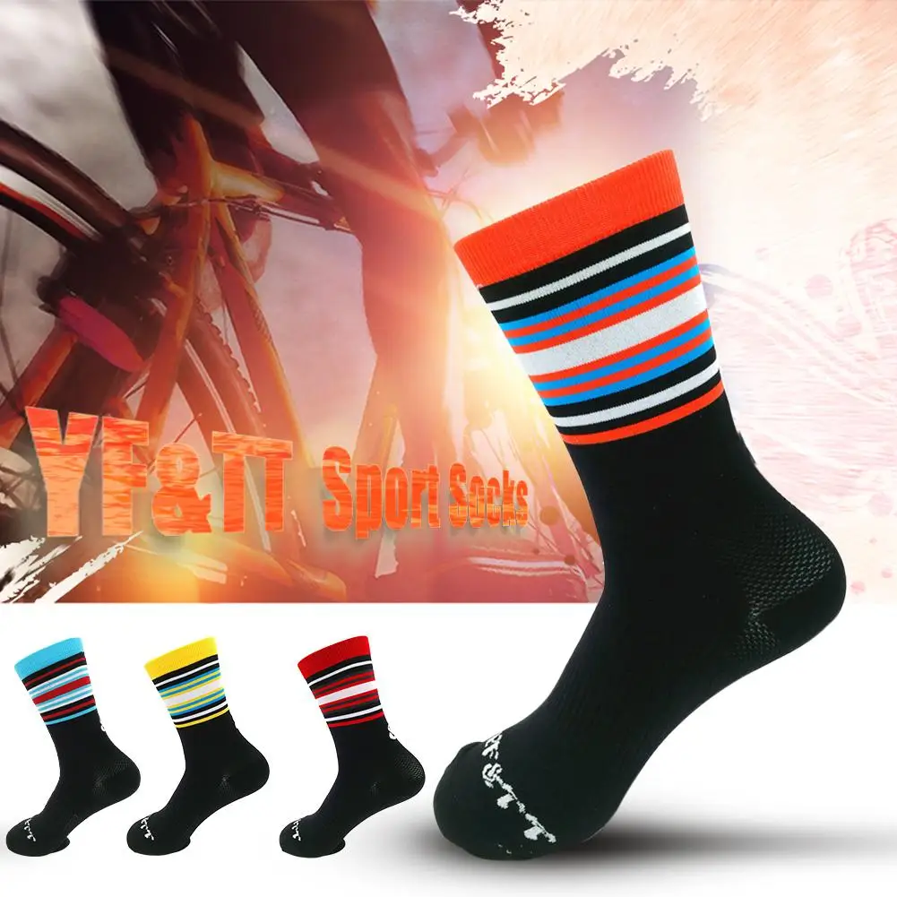 Новые мужские велосипедные носки для езды на велосипеде дышащие влагоотводящие баскетбольные спортивные носки из полиэстера, Размер 40-46