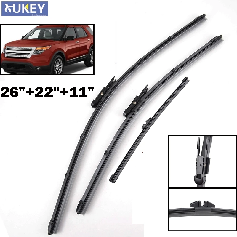 

Xukey Windscreen Wiper Blades For Ford Explorer 26"22"11" 2011 2012 2013 2014 2015 2016 2017 Front Rear Window Windshield