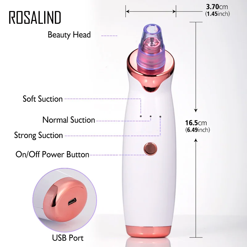 ROSALIND пылесос для удаления черных точек с зарядкой через USB черный горошек