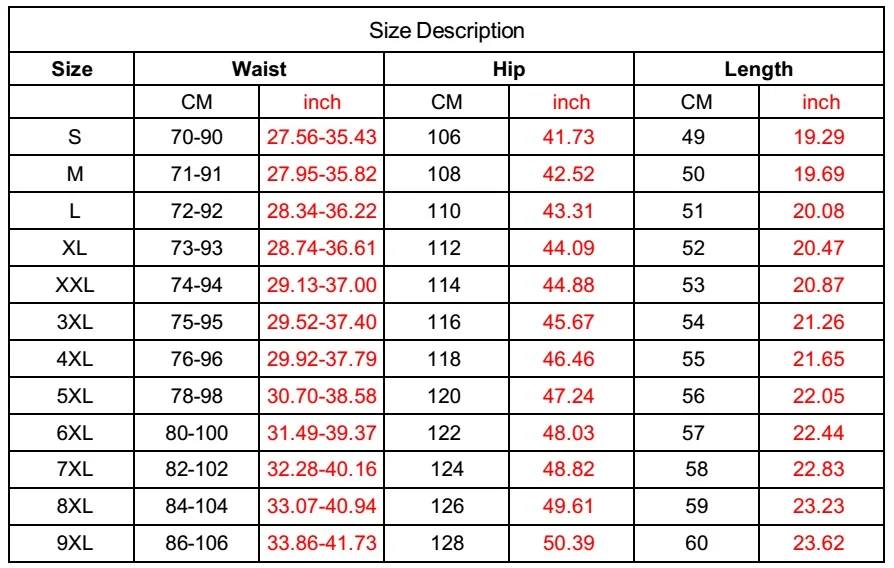 US SIZE FOR BEACH SHORT