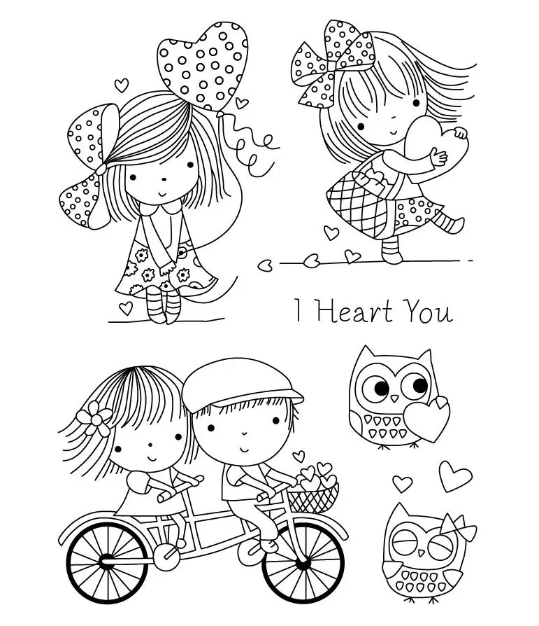 

Girl and boy Transparent Clear Silicone Stamp/Seal for DIY scrapbooking/photo album Decorative clear stamp sheets H003
