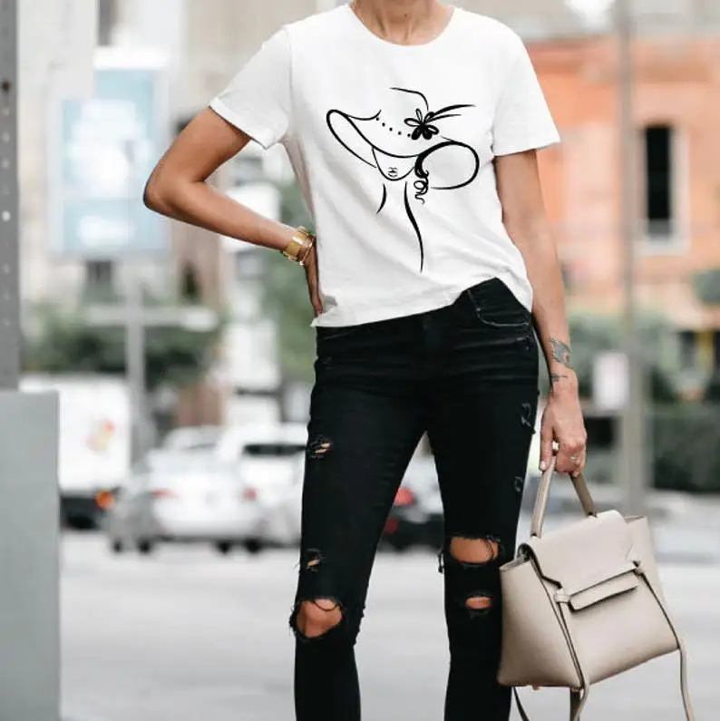 Женская футболка в шляпе гранж tumblr camisetas эстетическая Повседневная винтажная