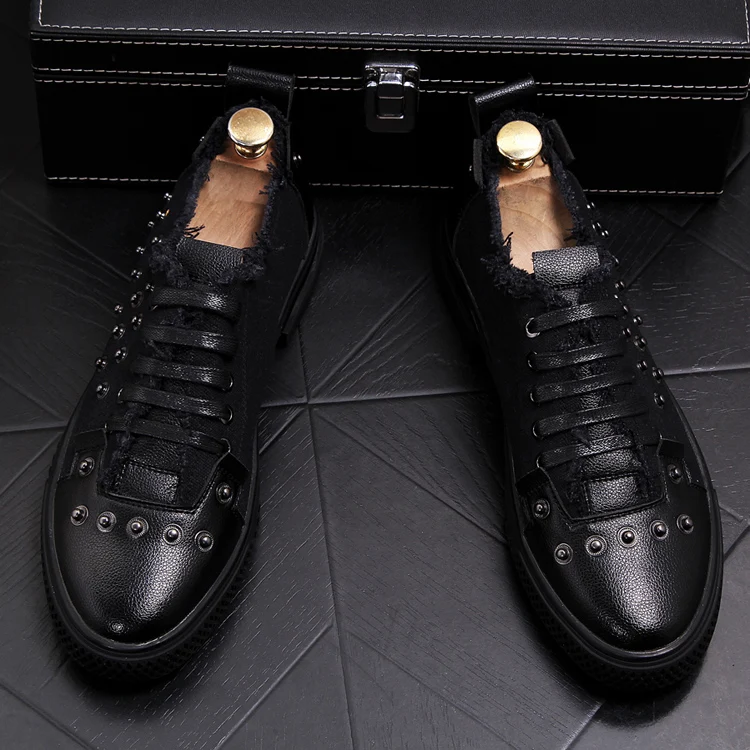 Stephoes/; Мужская модная повседневная обувь с заклепками; Мужская Уличная обувь в стиле ретро; цвет желтый, черный; мужские лоферы в стиле панк; Роскошная Брендовая обувь