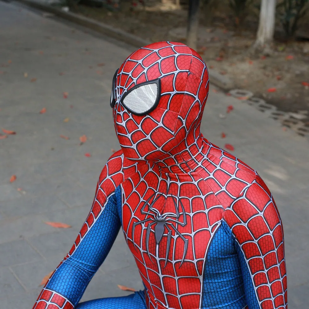 Raimi Spider Kostuum, карнавальный костюм, 3D принт, полное тело, зентай, костюм, стелька, линзы, маска для взрослых, детей, облегающий костюм с пауком, костюм