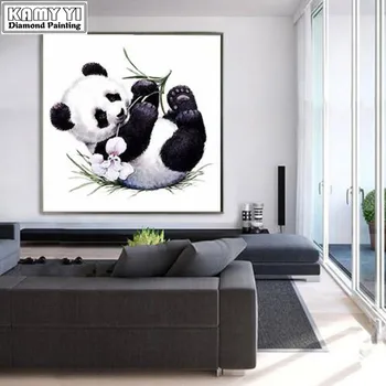 

Cute Panda Cross Stitch Diamond 5D Diamond Painting DIY Cartoon Embroidery Diamond Kits Mosaic Living Room Home Decoration XY25