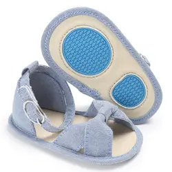 Летние детские сандалии для девочек Prewalker Дети мягкая подошва хлопок кроватки обувь