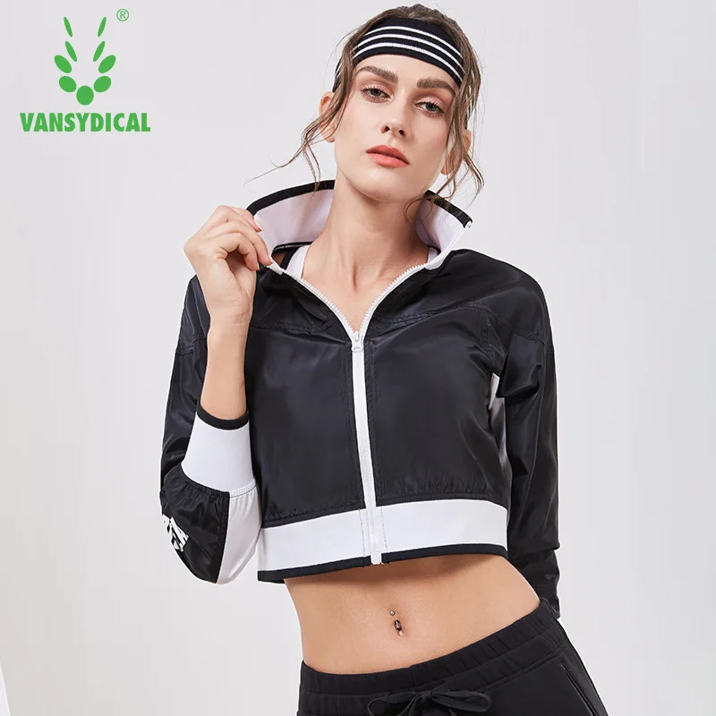 Vansydical женская сексуальная спортивная рубашка куртка футболка для фитнеса