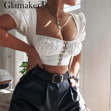 Glamaker Sexy black party crop font b top b font shirt font b Women b font