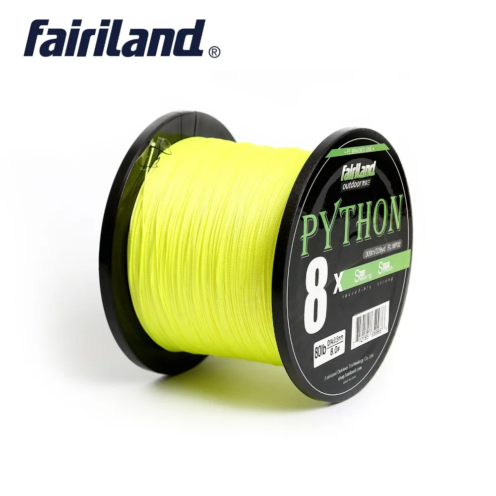 

Fairiland 300M/328yd Fishing Line 8 strands braided fishing line Multifilament PE Fishing Line Carp Fishing Wire 21-80LB rope