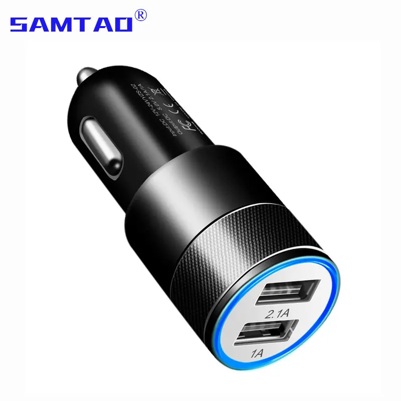 SAMTAO автомобильное USB зарядное устройство Быстрая зарядка 2.1A для мобильного