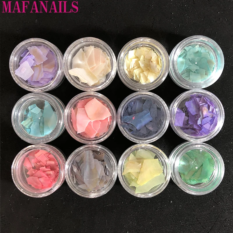 12Jar ракушка для дизайна ногтей тонкая большая часть Асимметричная 3D арт деко