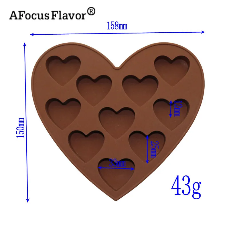 1 шт. 10 отверстий сердце-форма для шоколада формы решетки льда силиконовые формы мыло торт Свадебные украшения выпечка торта инструменты