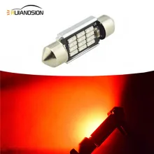 Автомобильная купольная фестона 12SMD 2,5 без ошибок, 2 шт., красная, 4014 Вт, 31 мм, 36 мм, 39 мм, 41 мм, без полярности 12-24 В