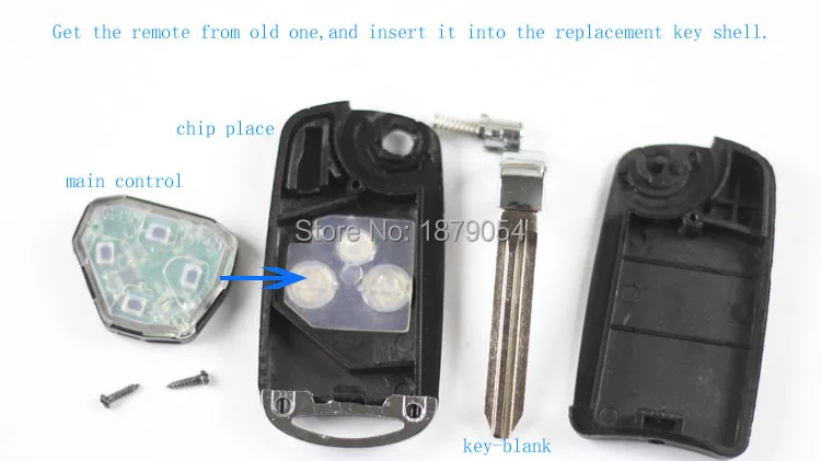 Camry (Resemble Acura) 3 Button Replace Flip key Case(2).jpg