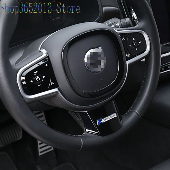 Аксессуары для стайлинга автомобилей, 2 шт., для Volvo XC60 S90-, рулевое колесо, u-образная накладка, украшение в центре, кольцо, наклейка