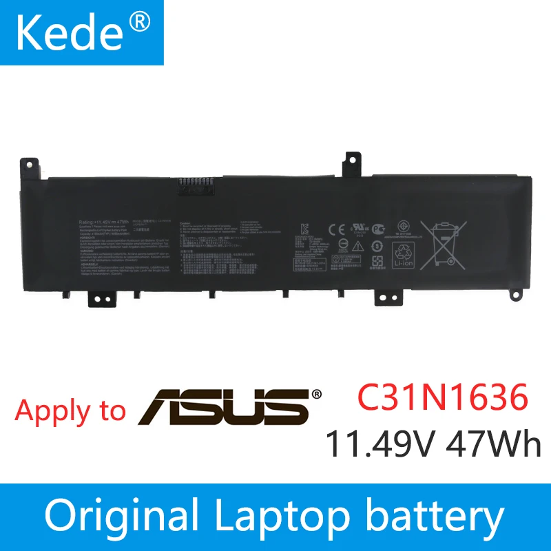 Kede Аккумуляторы для ноутбуков ASUS C31N1636 X580VD-1B VivoBook Pro 15 N580VD N580VD-FY252T N580VD-FI033T 11 49 в |