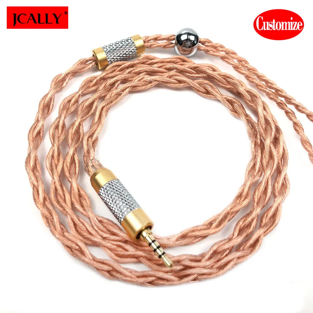 Jcally плетеная леска с 4 нитями 5N кабель для наушников MMCX Shure SE215 SE535 A2DC Ls50 IE80 Im50 Im70