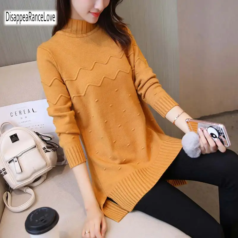 New Women Sweaters And Pullovers Female 2019 Autumn Winter Turtleneck Sweater Women Long Knitted Tricot Jumper Pull Femme S-3XL