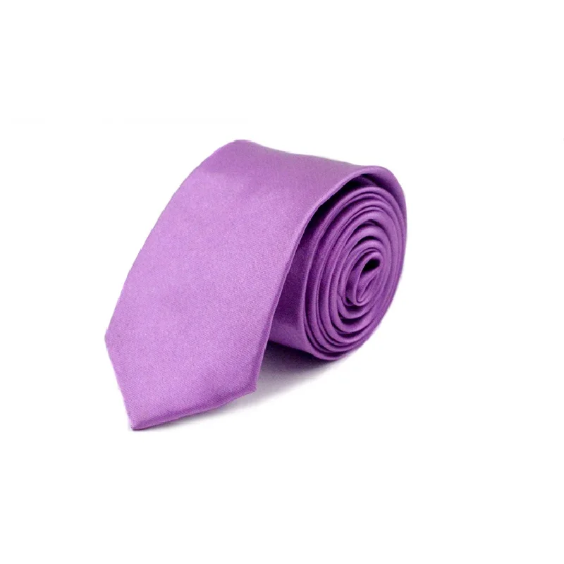 Тонкие галстуки для мужчин Gravata 5 см вечерние модные шейный галстук-платок подарок полиэстер 40 цветов зеленый красный белый слоновая кость черный синий - Цвет: Лаванда