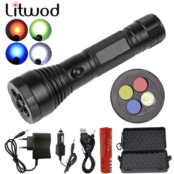 

Z20 Litwod 1272 Rechargeable LED Flashlight Torch 2000 Lumens XPE Lantern for Fishing Hunting Waring Lighting Change Four Colors
