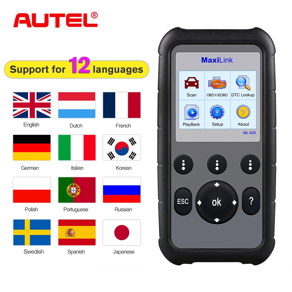 Autel MaxiLink ML629 OBD2 автоматический сканер диагностический инструмент автомобильный диагностический сканер Automotivo obdii obd ii сканер сканирующий инструмент