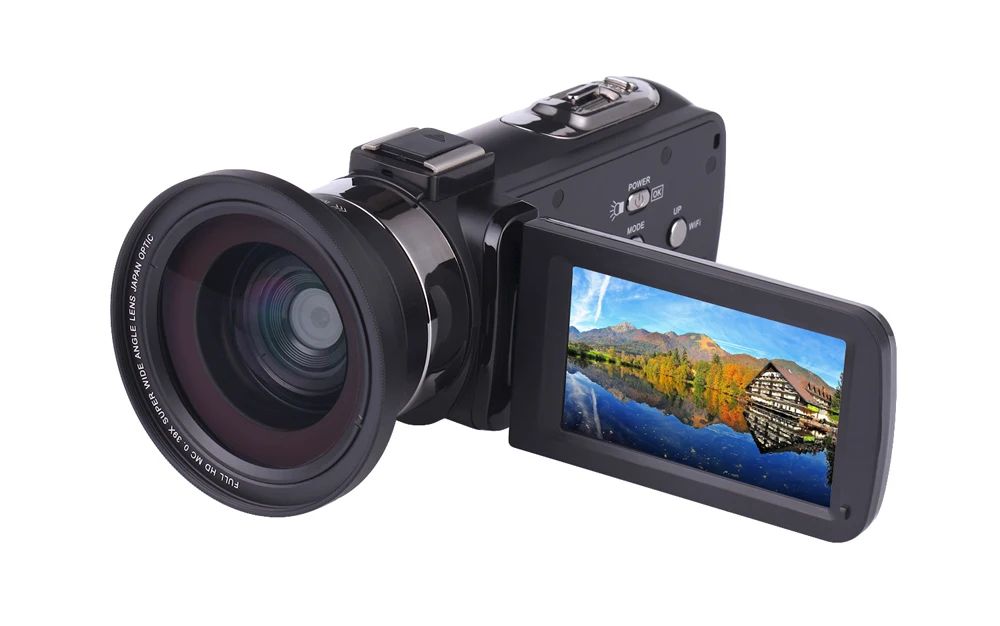 KOMERY 4K видеокамера с поддержкой Wi-Fi и функцией ночной съемки камера с покадровым видео 3,0 дюймов HD камера с сенсорным экраном