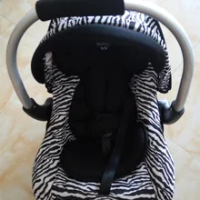 Черно-белые детские сиденья в полоску с рисунком зебры, переносная коляска для автокресла, детские сидения-люльки
