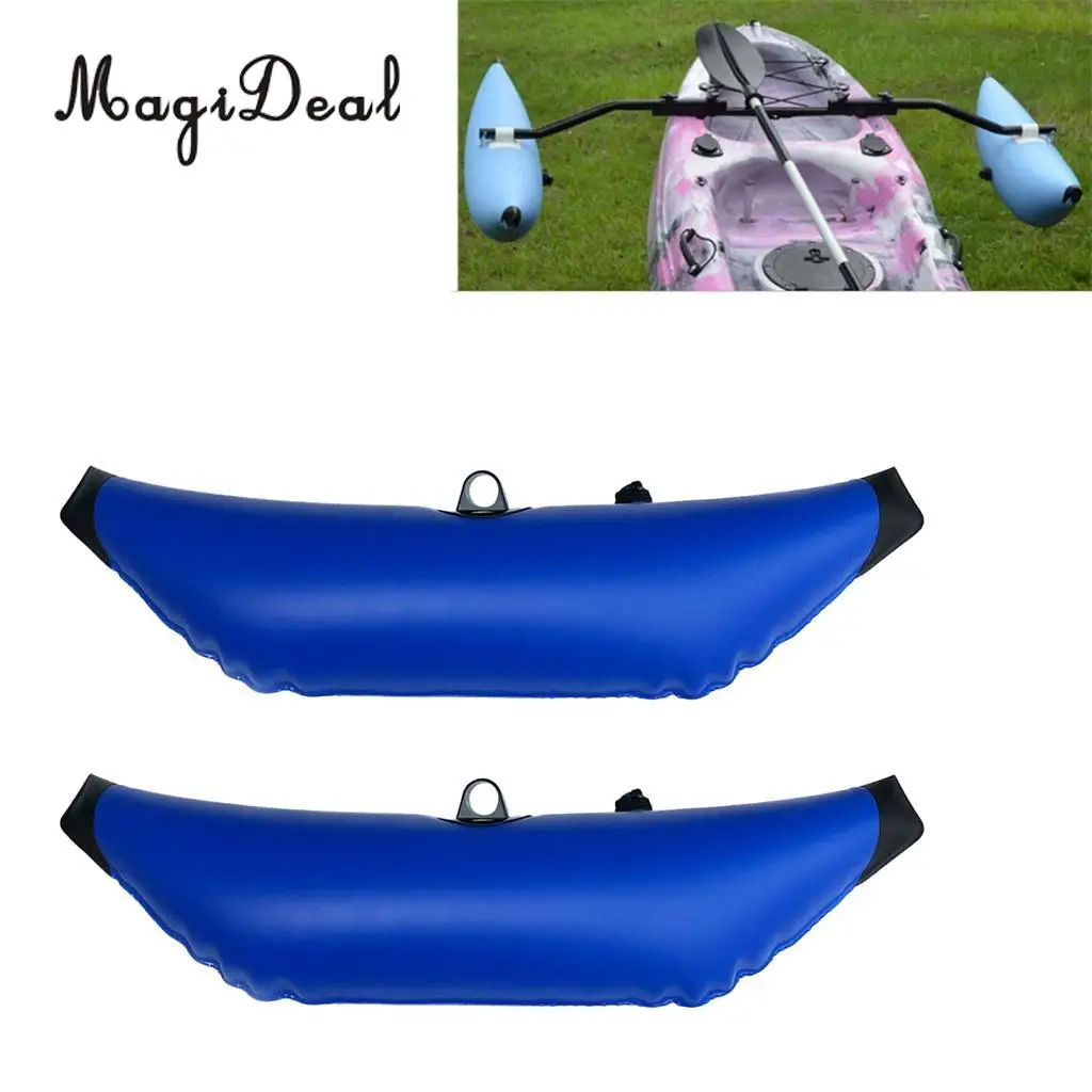 MagiDeal (Pack 2) Premium Blue PVC Floating Inflatable Outrigger Stabilizer Buoy for Kayak Canoe Fishing Standing Water Sports