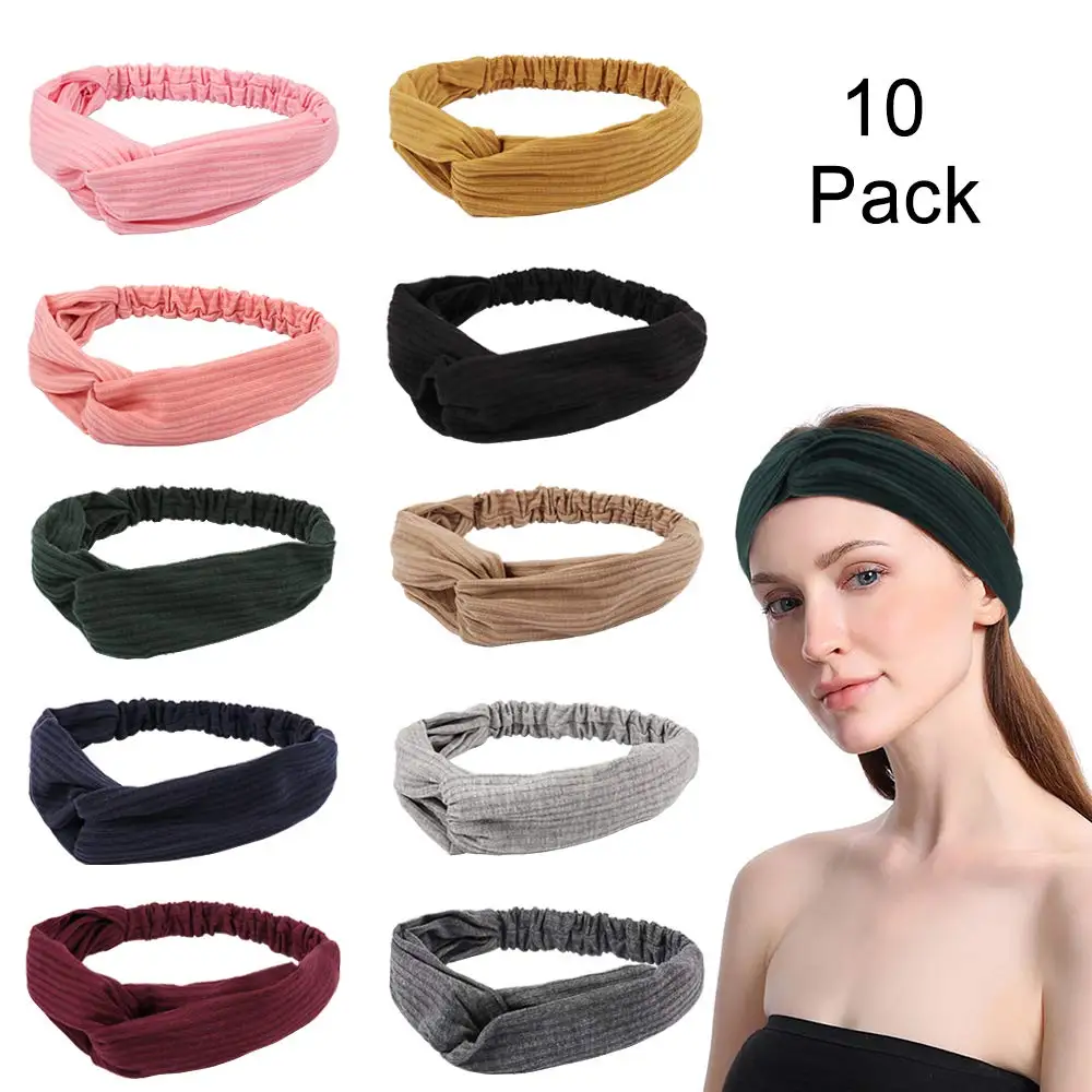

10 Pack Headbands for Women Turban Twisted Headband Cross Head wraps Bows Hair Accessories for