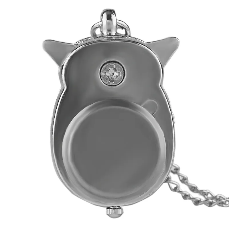 Cute Silver Vintage Night Owl Loverly Pendant Mini Small Quartz Pocket Watch Women Lady Girl Necklace Animal Clock Birthday Gift (2)