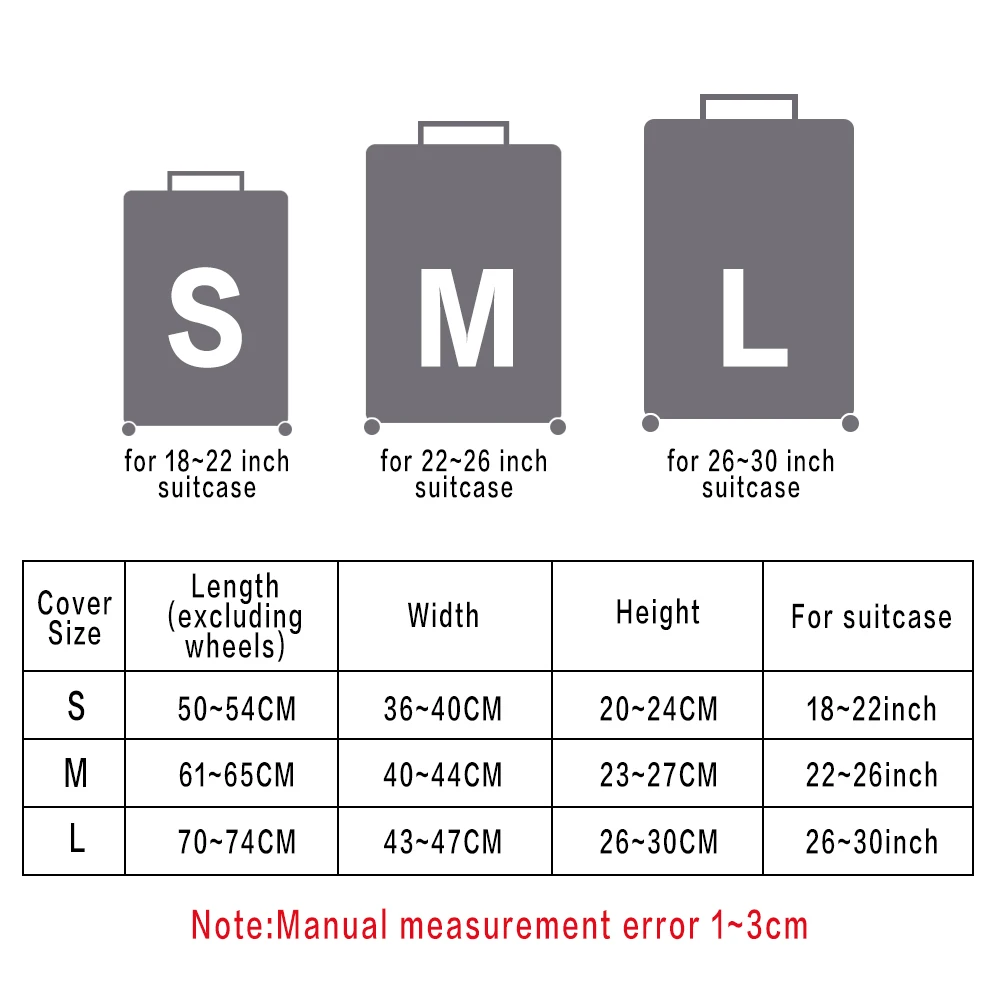Защитные чехлы для чемоданов, дорожные аксессуары, высокоэластичная ткань, Чехол для багажа, подходит для чемоданов 18-30 дюймов, capa para mala