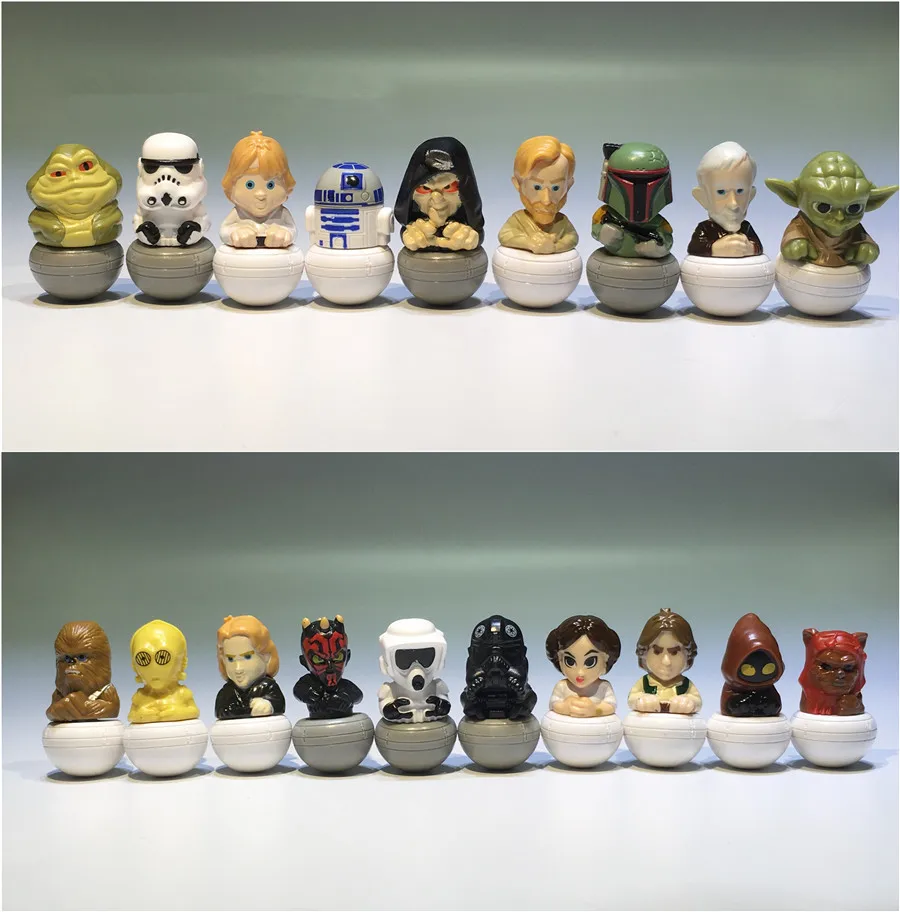 15 шт. смешанные 3,5 см Звездные войны R2-D2 йода C-3PO Чубакка ПВХ Фигурки игрушки восхитительная Коллекционная модель для детей подарок