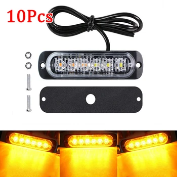 

333mA Car Lights Parts Amber Kit 6 LED Urgent Warning Working Lamp 18W Dustproof