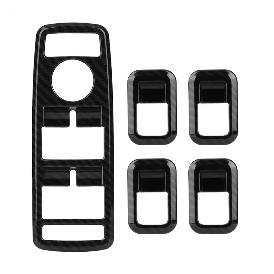 5 шт. Авто углеродное волокно кнопка включения Окна Накладка рамка для Mercedes Benz A B C E CLA GLA GLK ML GLE класс W204