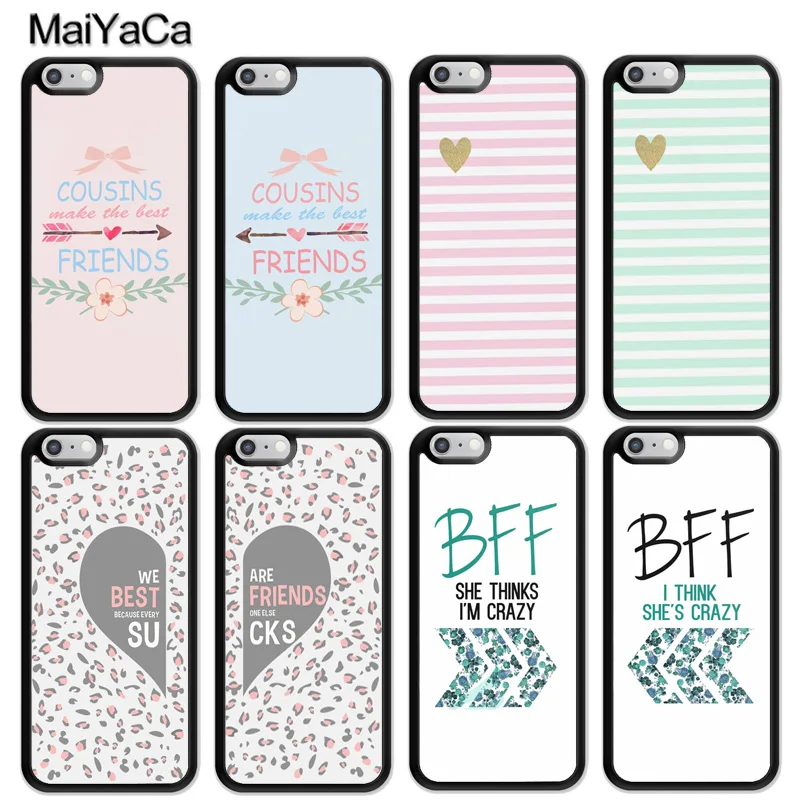 MaiYaCa Lovers BFF Couple Best Friends Matching Soft Rubber Mobile Phone Cases For iPhone 6S 7 8