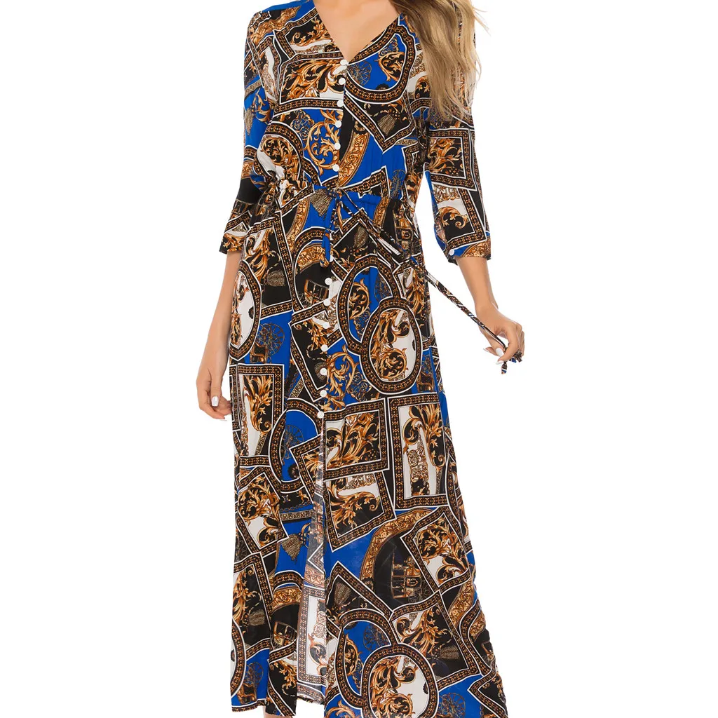 Feitong Vestido богемное Летнее Длинное Платье для женщин, новая мода сращены пляжные женские платья халат Longue Femme