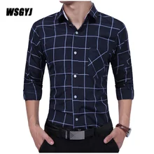 Мужская одежда брендовая клетчатая рубашка модная мужская рубашка с длинным рукавом мужские рубашки тонкие мужские рубашки M-3XL