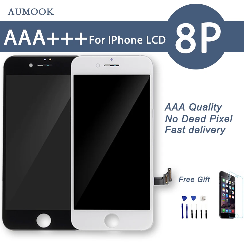 

10PCS/LOT Quality AAA No Dead Pixel LCD For iPhone 8 Plus LCD Touch Screen Digitizer Assembly Display Replacement Free Shipping