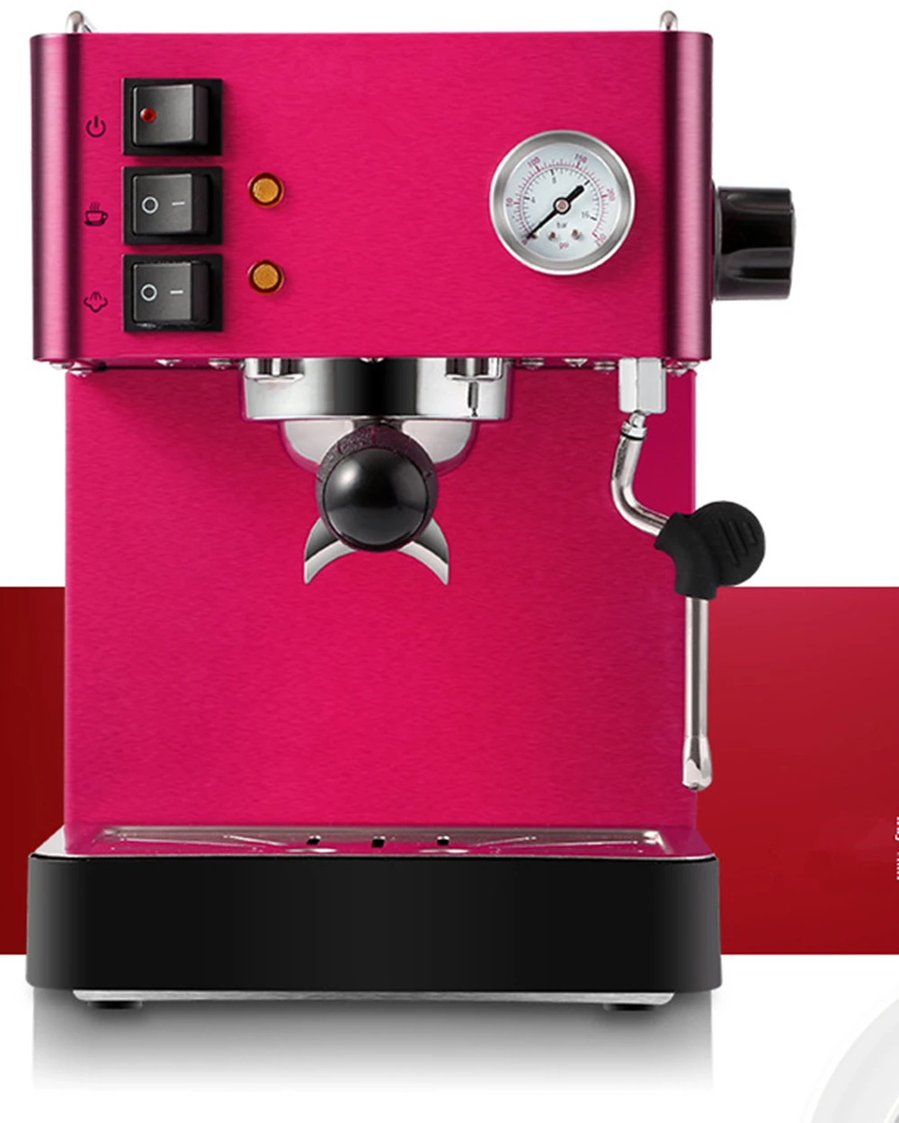 

Cute red color thermo-block high quality Espresso coffee maker boiler cappuccino coffee machine with pressure gauge