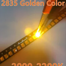 100 шт светодиодный чип желтый цвет SMD 2835 Золотой Желтый поверхностный монтаж SMT шарик высокой яркости 2200K светодиодный светодиод лампы