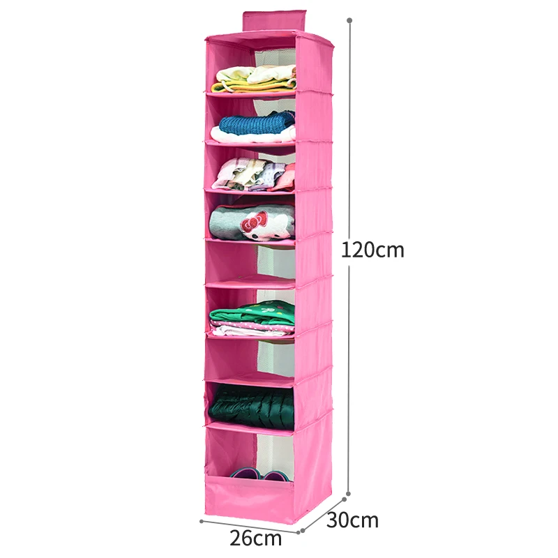 Lesort Closetware тканевая вешалка для гардероба сумка для хранения одежды Нижнее белье шкаф для хранения с 9 полками бытовые предметы первой необходимости - Цвет: pink-9 cells