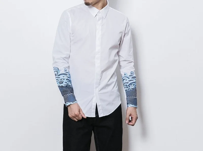 Традиционная китайская одежда для мужчин мужской китайский воротник-стойка рубашка блузка ушу кунг-фу наряд топы льняная рубашка TA344 - Цвет: 1