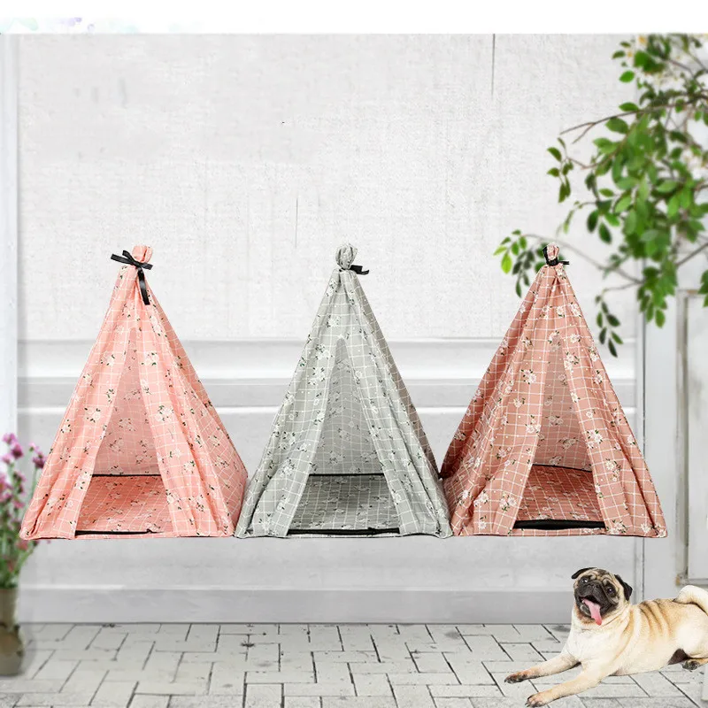 

Comfort Pet Supplies Wood Pet House Tent Shaped Pet Cozy House Cat Home Small Dog Cat Sleeping Bed Cama Para Cachorro Pet Supply