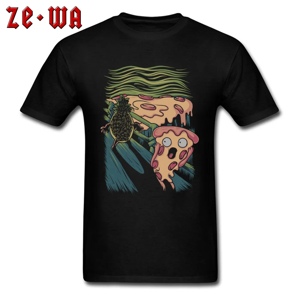 Pizza Nightmare 100% Cotton Tops Shirts for Men Casual Tshirts Funny Fashion O-Neck T Shirts Short Sleeve Free Shipping Pizza Nightmare black